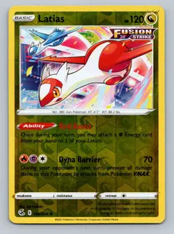 Pokemon Latias SWSH08: Fusion Strike 193/264 Near Mint NM Reverse Holo - Image 1