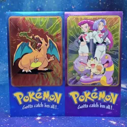 Pokemon 2000 Topps Oversized Tin Topper TV Animation Ed. Ser 2 Charizard /Rocket - Image 1