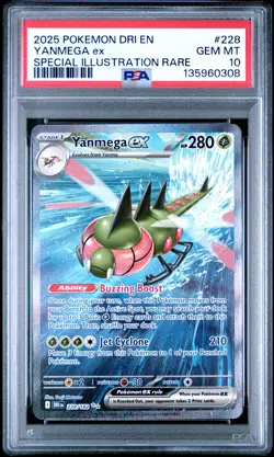 2025 POKEMON DRI EN-DESTINED RIVALS SPECIAL ILLUSTRATION RARE YANMEGA EX PSA 10 - Image 1