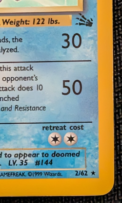 1999 Pokemon Fossil 1st Edition Articuno 2/62 Holo Rare WOTC LP NM - Image 4
