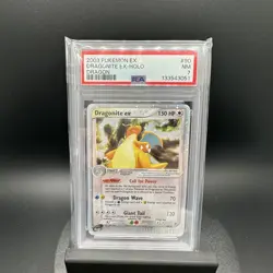 2003 POKEMON EX DRAGON #90 DRAGONITE EX-HOLO DRAGON PSA 7 NEAR MINT - Image 1