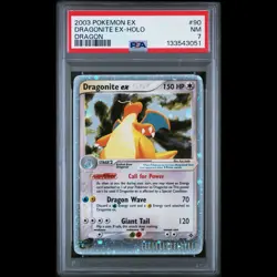 2003 POKEMON EX DRAGON #90 DRAGONITE EX-HOLO DRAGON PSA 7 NEAR MINT - Image 2