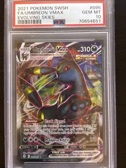 PSA 10 GEM MT - Pokemon TCG: 2021 SWSH Evolving Skies 095/203 Umbreon Vmax - Image 1