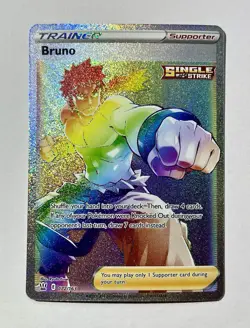 Bruno 172/163 Full Art Trainer Secret Rainbow Rare Battle Styles Pokemon - Image 1