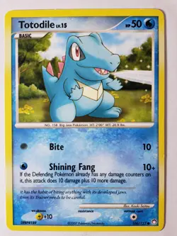 Totodile 106/123 LP - Mysterious Treasures Pokemon Card - Kouki Saitou Art - Image 1