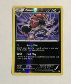 Pokemon ZOROARK Card 71/114 Reverse Holo Rare Black & White LP Unlimited TCG B&W - Image 1