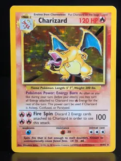 CHARIZARD 4/102 1999 BASE SET POKEMON CARD HOLO - Image 1