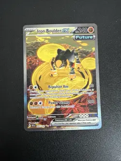 Iron Boulder ex 207/162 SV05: Temporal Forces Holo Pokemon Card Full Art SIR - Image 1