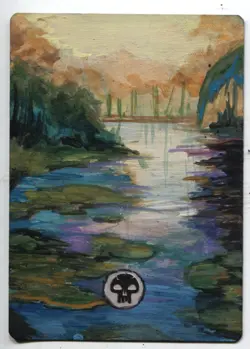 Swamp Altered Art Mtg Hand Painted Card Commander - Image 1