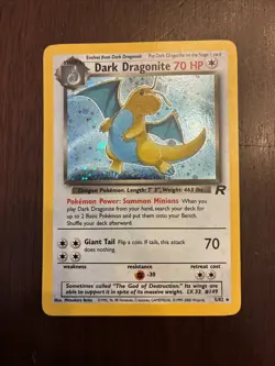 Pokemon TCG Dark Dragonite Holo Rare Card 5/82 - Image 1