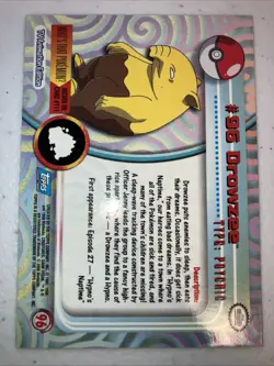 Drowzee Pokemon 2000 Topps Card Blue Logo - Image 4
