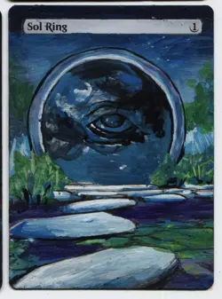 Sol Ring Altered Art Mtg Hand Painted Card Commander - Image 1