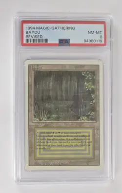 1994 MTG Magic: The Gathering Bayou Revised TCG Dual Land PSA 8 Graded - Image 1