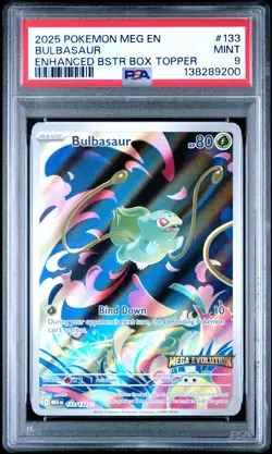 2025 POKEMON MEG EN-MEGA EVOLUTION ENHANCED BOOSTER BOX TOPPER BULBASAUR PSA 9 - Image 1