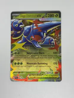 Pokemon TCG - Phantasmal Flames - Mega Heracross EX 004/094 Double rare Holo NM - Image 1