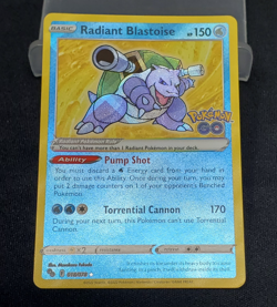 Radiant Blastoise 018/078 Rare Holo Foil Pokemon Go 2022 - Image 1