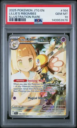 2025 POKEMON JTG EN-JOURNEY TOGETHER ILLUSTRATION RARE LILLIE'S RIBOMBEE PSA 10 - Image 1