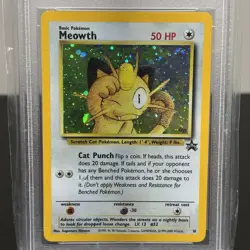 2000 Pokemon Promo Black Star #10 Meowth-Holo Game Boy-Black Star PSA 5 - Image 2