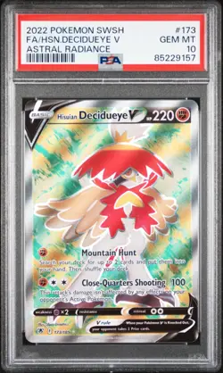 PSA 10 Hisuian Decidueye V 173/189 Astral Radiance 2022 Pokemon Low Pop! - Image 1