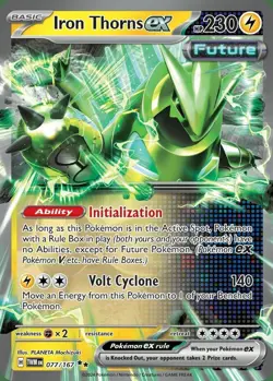 NM-Mint, English - 1 x Pokemon Iron Thorns ex - 077/167 - Double Rare Free Ship - Image 1