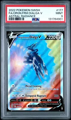 2022 POKEMON SWORD & SHIELD ASTRAL RADIANCE FULL ART/ORIGIN FORME DIALGA V PSA 9 - Image 1