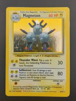 Pokemon TCG Magneton Base Set 9/102 Holo Unlimited Holo Rare MP+ - Image 1