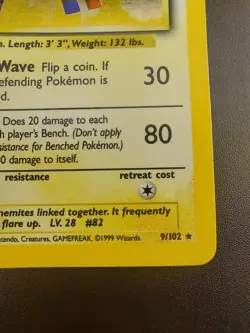 Pokemon TCG Magneton Base Set 9/102 Holo Unlimited Holo Rare MP+ - Image 4