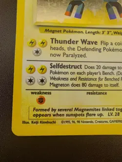 Pokemon TCG Magneton Base Set 9/102 Holo Unlimited Holo Rare MP+ - Image 5