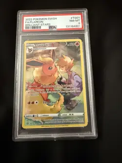 2022 POKEMON SWORD & SHIELD BRILLIANT STARS #TG01 FULL ART/FLAREON PSA 8 - Image 1