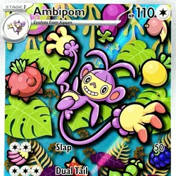 Ambipom - Pokemon TCG - Phantasmal Flames - 107/094 - ILLUSTRATION RARE ~ NM - Image 1