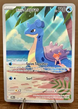 Pokemon TCG Misty’s Lapras 194/182 Destined Rivals Illustration Rare Holo NM - Image 1