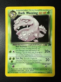 2000 Pokemon - Dark Weezing #14/82 - Team Rocket Unlimited - Holo Rare - NM/LP+ - Image 1
