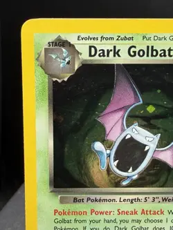 Pokemon TCG WOTC Team Rocket Dark Golbat 7/82 Holo Rare SWIRL Unlimited LP! - Image 2