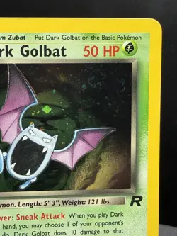 Pokemon TCG WOTC Team Rocket Dark Golbat 7/82 Holo Rare SWIRL Unlimited LP! - Image 3
