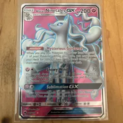 Pokemon TCG Alolan Ninetales GX 205/214 SM-Lost Thunder Ultra Rare Full Art Holo - Image 1