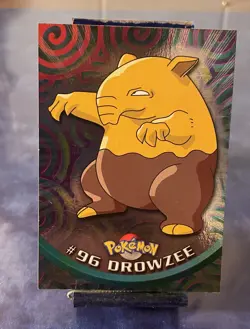 Pokemon Topps Drowzee #96 Series 2 Blue Logo Silver Foil HOLO - Image 1