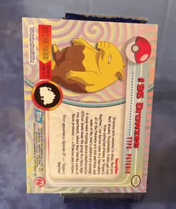 Pokemon Topps Drowzee #96 Series 2 Blue Logo Silver Foil HOLO - Image 2