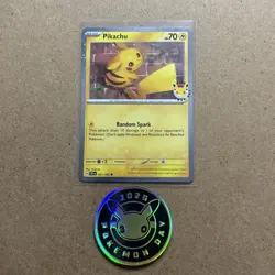 Pikachu 051/162 Stamped 2026 Pokemon Day 30 Promo TCG With Coin - Image 4