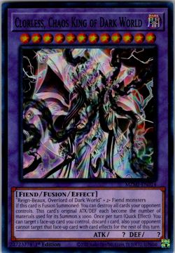 Clorless, Chaos King of Dark World - MZMI-EN014 - Super Rare 1st Ed NM Yugioh - Image 1