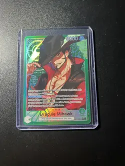 One Piece TCG Dracule Mihawk Alternate Art Leader OP14-020 The Azure Sea’s Seven - Image 1