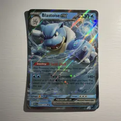 Blastoise ex 009/165 Scarlet & Violet 151 Double Rare Holo Pokemon TCG Card NM - Image 1