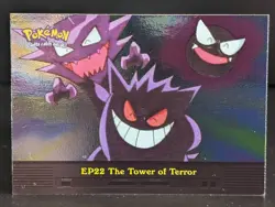 TOWER oF TERROR EP22 TV ANIMATION 2000 POKEMON CARD FOIL BLUE LOGO - Image 1