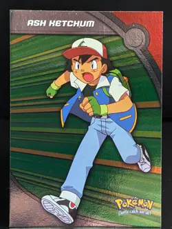 ASH KETCHUM HV1 TV ANIMATION 2000 POKEMON CARD FOIL BLUE LOGO - Image 1