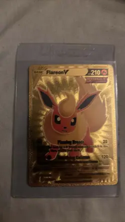 Pokemon Flareon V Gold Foil Card 169/203 HP210 Single Strike - Image 1