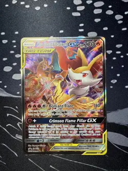 Pokemon GX SM230 Charizard & Braixen Full Art Holo Promo Card Lp TCG Rare 2019 - Image 1