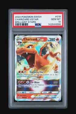 2022 Pokemon SWSH Brilliant Stars 018 Charizard VSTAR PSA 10 NEW CERT - Image 2