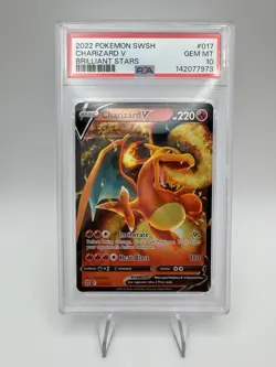 2022 POKEMON BRILLIANT STARS CHARIZARD V #017/172 PSA 10 - Image 2