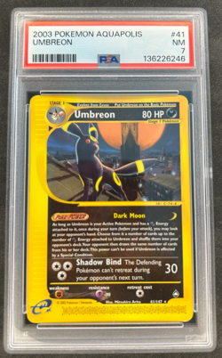2003 Pokemon Umbreon Reverse Non Holo Aquapolis 41/147 PSA 7 Fresh Grade - Image 1