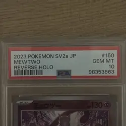 PSA 10 GEM MINT 2023 POKEMON SV2a JP MEWTWO REVERSE HOLO #150 - Image 4