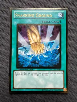 Yugioh Smashing Ground Limited Edition Gold Ultra Rare GLD3-EN042 NM - Image 1